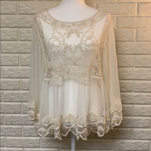 Shyanne Cream Lace Babydoll Top